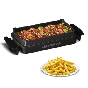 Tava de copt Tefal OptiGrill XL XA7278, capacitate 2 litri, antiaderenta, negru