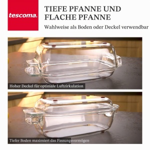 Tava de copt Tescoma GrandCHEF 40 x 26 cm, din sticla borosilicata - Img 4
