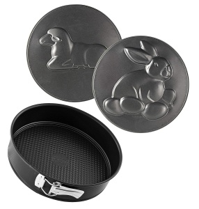 Tava de copt Zenker 26 cm cu 2 funduri decorative, neagra, antiaderenta