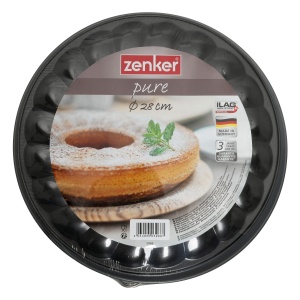 Tava de copt Zenker 28 cm cu fund plat si rotund, antiaderenta, neagra