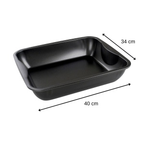 Tava de copt Zenker XXL, 40 x 8 x 34 cm, neagra, cu antiaderenta - Img 3