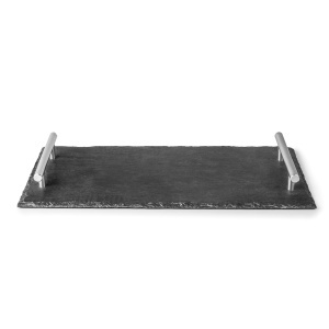 Tava Lacor 61231 Schieferband Negru 100 Naturala cu Manere din Otel Inoxidabil