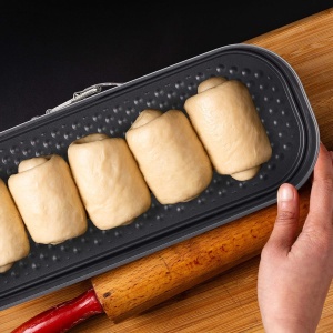 Tava pentru copt Relaxdays, Kastenform, 31 x 12 cm, antiaderenta, gri - Img 2