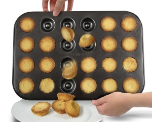 Tava pentru fursecuri Zenker Husarenkrapfen, 24 forme, Teflon, negru - Img 5