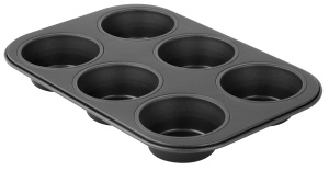 Tava pentru Muffins Zenker 6 forme, antiaderenta, neagra, 230C