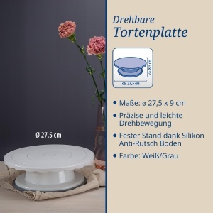 Tava rotativa Dr Oetker O 275 cm pentru decorarea torturilor albgri - Img 3