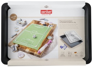 Tava Zenker Plum Cake cu sablon pentru teren de fotbal - Tava de copt premium pentru fanii sportului, 420 x 290 x 40 mm, rezistenta la caldura pana la 230degC, Negru - Img 4