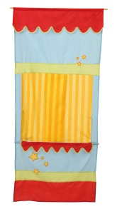 Teatru de papusi pentru usa Roba, 175x78 cm, cu perdele si bara de lemn - Img 2