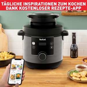 Tefal CY7788 Turbo Cuisine Fry Multicooker oala sub presiune si friteuza cu aer 14 programe automate de gatit capac extra crocant versatil capacitate  - Img 7