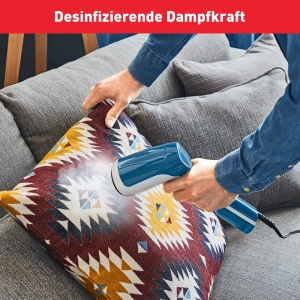 Tefal DT6130 Access Steam First Perie cu abur | Design usor | Timp de incalzire de 15 secunde | 1300 wati | Debit continuu de abur: 20 g/min. | Distrugerea germenilor | 70 ML |18,4 x 10,6 x 30 cm | Alb/Albastru - Img 4