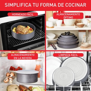 Tefal Ingenio Natural On Vase de gatit, 4 bucati, stivuibil, acoperire antiaderenta, inductie, L7669253 - Img 5