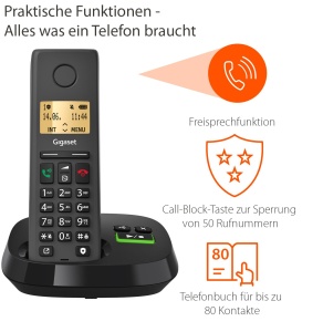 Telefoane fara fir Gigaset Pure 220A Trio functie Call Block agenda 80 contacte negru - Img 4