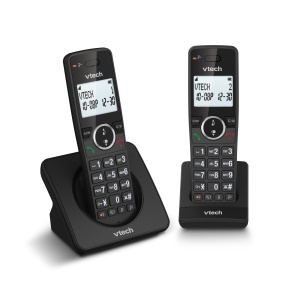 Telefon DECT fara fir VTech ES2001 cu 2 mobilteile, blocare apeluri, 18 ore autonomie