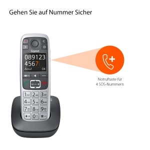 Telefon DECT Gigaset E560 - cu butoane mari, functie de apelare rapida, culoare argintie - Img 2