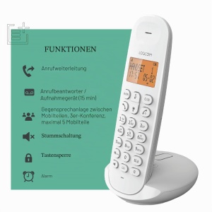 Telefon DECT Logicom Iloa 155T cu Anrufbeantworter, 300 m, Alb - Img 4