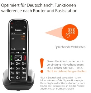 Telefon fara fir Gigaset E720HX, negru, cu display mare si functie SOS - Img 2