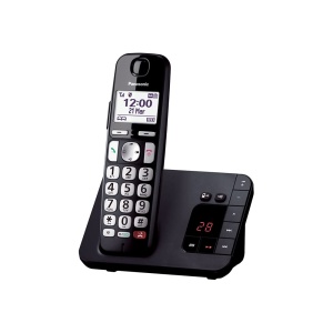 Telefon fara fir Panasonic KX-TGE260JTB, volum amplificat, robot telefonic, blocare apeluri, ID apelant, ideal pentru seniori, usor de utilizat