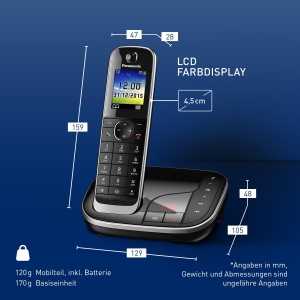 Telefon fara fir Panasonic KX-TGJ320GB cu robot telefonic, sistem hands-free, LCD color, securitate DECT, radiatii reduse, baterie de lunga durata, negru - Img 6