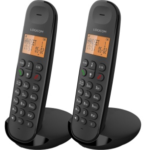 Telefon fix Logicom Iloa 250 Duo - 2 mobilteile, freisprech, 300 m, negru