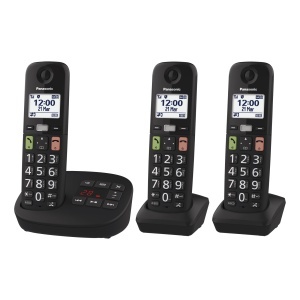 Telefon Panasonic KX-TGU133EXB Negru cu 3 Mobiluri si Functie de Blocare Apeluri