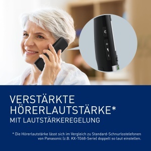Telefon Panasonic KX-TGU410EXB Negru si Argintiu Display mare Compatibil cu aparate auditive - Img 3