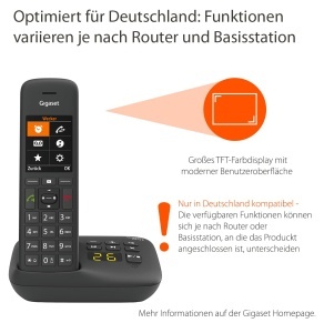 Telefon wireless Gigaset C575A Duo cu robot telefonic display color mare functie blocare apeluri negru - Img 2