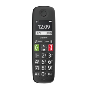 Telefon wireless Gigaset E290HX compatibil routere DECT display si taste mari negru