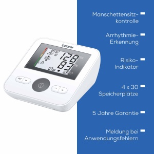 Tensiometru Beurer BM 27 cu control de potrivire a mansetei, validat clinic, pentru circumferinta bratului de 22-42 cm, indicator de risc, detectarea aritmiei, notificarea erorilor de aplicare - Img 8