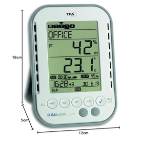 Termohigrometru profesional TFA Dostmann Klimalogg Pro functie de date alb - Img 2