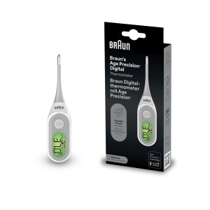 Termometru digital de precizie Braun Age | Stick digital pentru diverse Locuri de munca | Oral, rectal sau sub axila | Potrivit pentru bebelusi si copii | Brandul #1 printre medici(1) | PRT2000