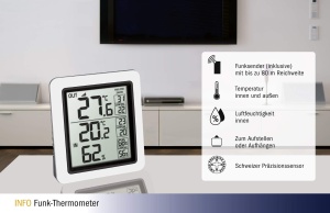 Termometru digital TFA Dostmann INFO, masurare temperatura interioara si exterioara, alb - Img 7