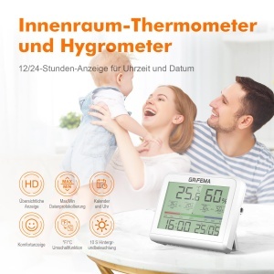 Termometru Higrometru Digital GRIFEMA GA2901, 3.6 inch, Alb - Img 2