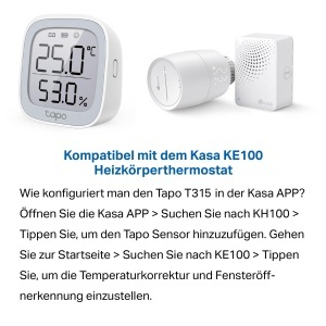 Termometru si higrometru digital TP-Link Tapo T315, ecran E-Ink 2.7, senzor de inalta precizie, necesita hub - Img 3