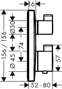 Termostat de dus hansgrohe Ecostat Square, 2 functii, negru cromat - Img 2
