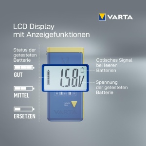 Tester de baterii VARTA LCD pentru AAAAACD9V si Knopfzellen, cu 2x LR44 - Img 5