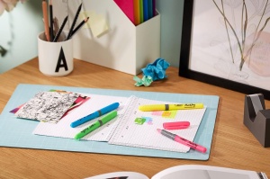Textmarker BIC Highlighter Grip, set 5 culori, varf ascutit, confortabil - Img 2