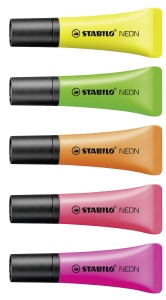 Textmarker STABILO NEON, design minimalist, 5 culori, 2 si 5 mm - Img 2