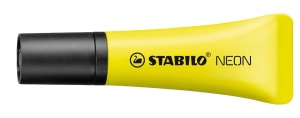 Textmarker STABILO Neon, galben, design minimalist, 2 si 5 mm