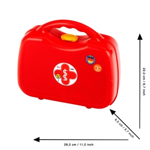 Theo Klein 4383 Cazul medicului | Geanta medicala din 14 piese cu stetoscop, termometru, seringa si maner practic de transport | Dimensiuni: 28 cm x 9,5 cm x 22 cm | Jucarii pentru copii de la 3 ani - Img 5