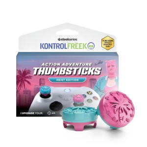 Thumbsticks KontrolFreek Action Adventure pentru Xbox Series XS, Heist Edition, Rosa si Albastru