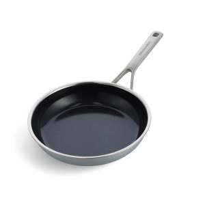 Tigaie antiaderenta KitchenAid Multi-Ply din otel inoxidabil, 24 cm, argintie - Img 1