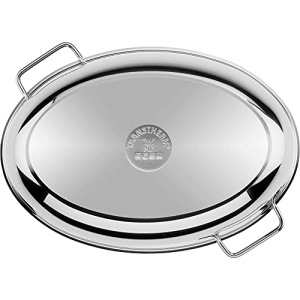 Tigaie cu capac WMF potrivita pentru cuptor, 8,5 l, tigaie cu inductie, otel inoxidabil Cromargan, capac cu inductie, termometru pentru prajire, 41x28,5x18cm - Img 11