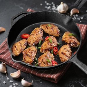 Tigaie din fonta YASHE 26 CM, rezistenta la temperaturi inalte, pentru carne si legume - Img 7