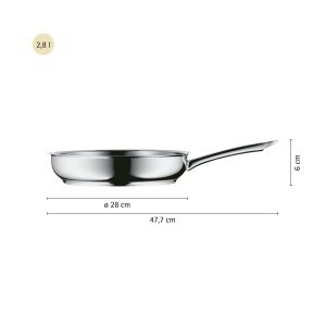 Tigaie din inox WMF Profi 28 cm, neaderenta, pentru toate tipurile de plite - Img 5