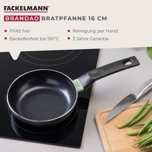 Tigaie Fackelmann Brandao - 16 cm, Aluminiu reciclat, Culoare neagra - Img 2