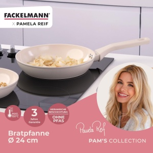 Tigaie Fackelmann Pamela Reif 24 cm Aluminiu Recycled Pastel Beige PFAS-Free - Img 2