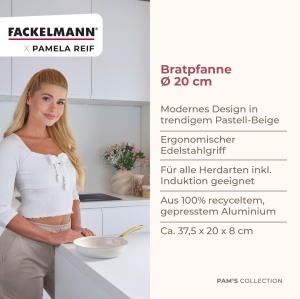 Tigaie Fackelmann Pamela Reif O 20 cm Aluminiu Recycled Coating Ceramica PFAS-Free - Img 3