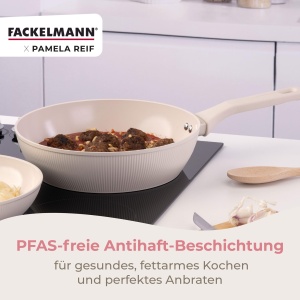 Tigaie Fackelmann x Pamela Reif 28 cm Aluminiu Recilat Antiaderenta Ceramica Pastel-Beige - Img 7