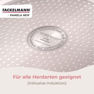 Tigaie Fackelmann x Pamela Reif 28 cm Aluminiu Reutilizat Pastel Beige Acoperire Ceramica PFAS-Free - Img 4