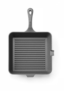 Tigaie grill Hendi Gusseisen 250x250 mm fonta antiaderenta compatibila cu plite pe gaz si inductie